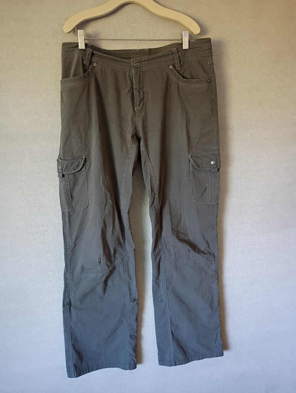 Kuhl Splash Roll-Up Gray Green Cargo Pants Size 12